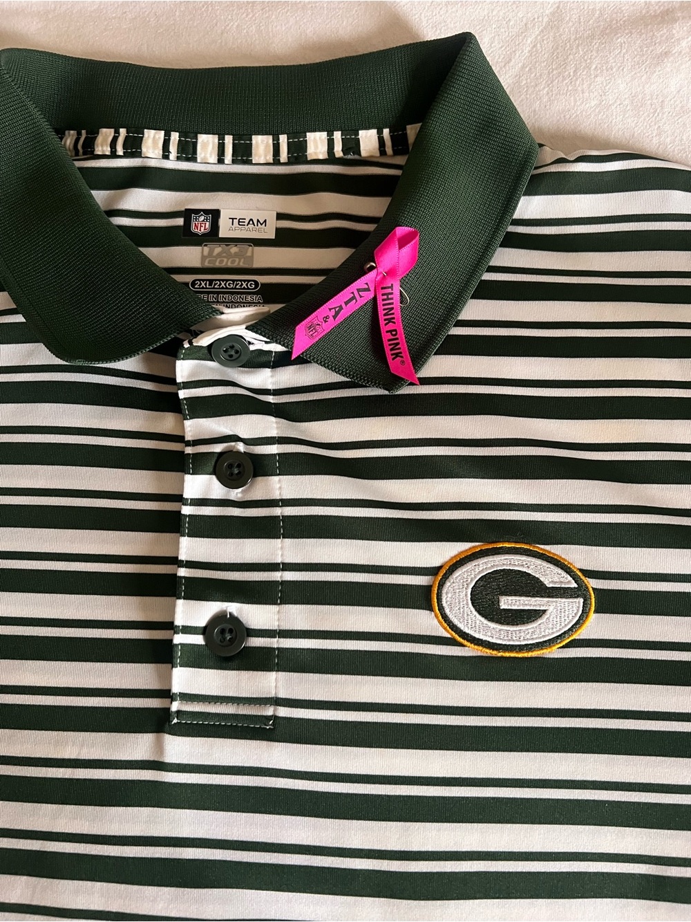 NFL Team Apparel Green Bay Packers striped golf polo